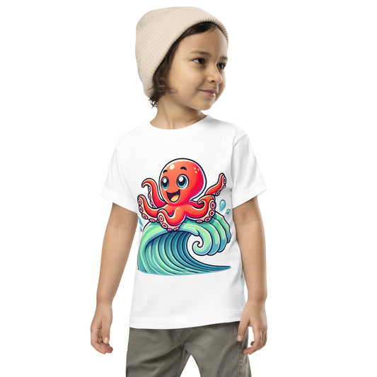 Wave Riding Octopus T-Shir